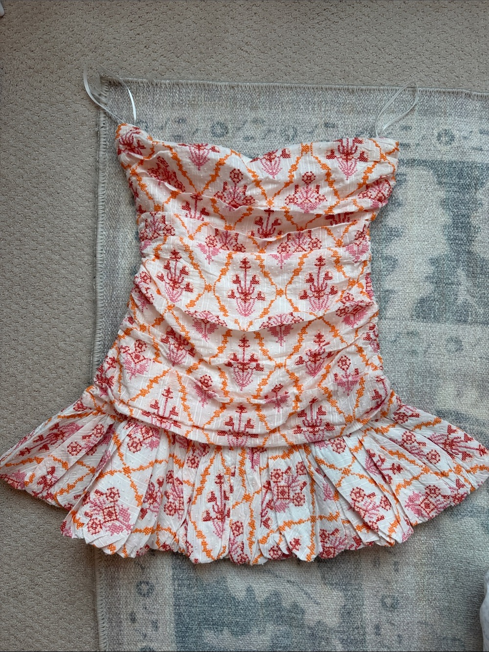 Hello Molly NWT Women’s White Floral Print Ruffle mini dress